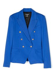 Balmain Kids embossed-button double-breasted blazer - Blue