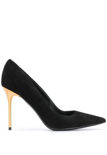 pointed-toe suede pumps