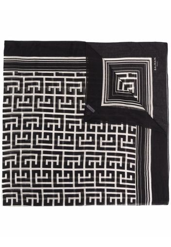 Balmain monogram pattern scarf - Black