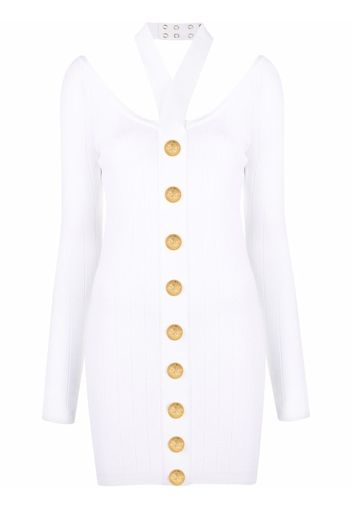 Balmain backless knitted dress - White