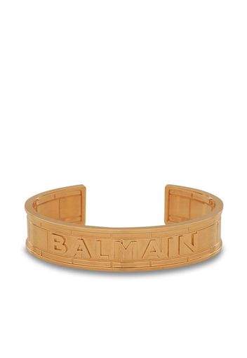 Balmain logo-debossed cuff bracelet - Gold