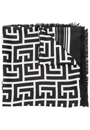 Balmain all-over logo-print scarf - Black