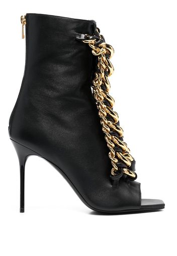 Balmain chain embellished open-toe sandals - Black