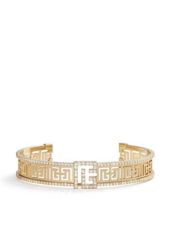 Balmain 18kt yellow gold Labyrinth frieze pave diamond cuff