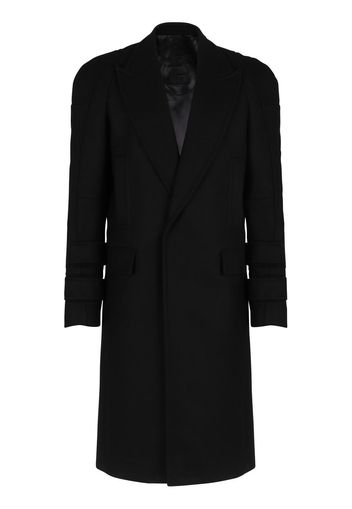 Balmain touch-strap wool-blend coat - Black