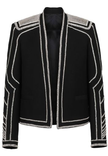 Balmain crystal-embellished blazer - Black