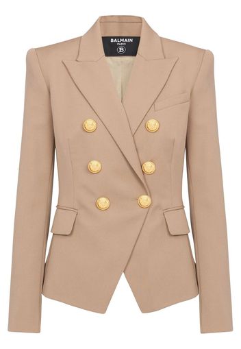 Balmain double-breasted wool blazer - Neutrals