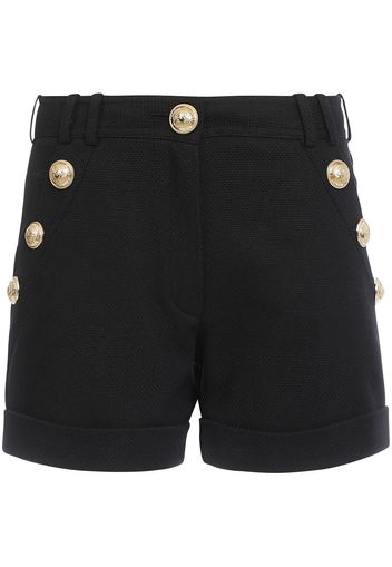 Balmain piqué-weave mini shorts - Black