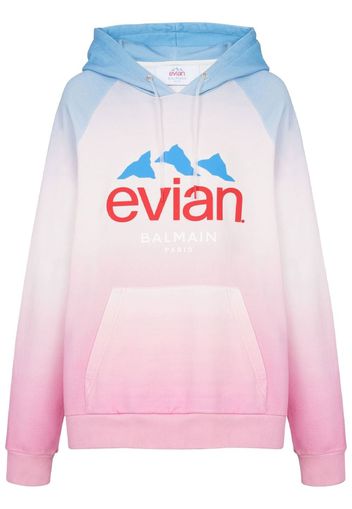 Balmain x Evian gradient-effect oversized hoodie - Pink