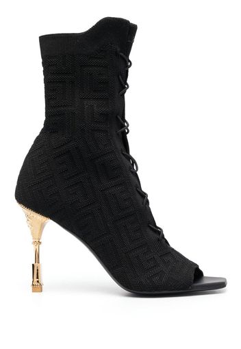 Balmain Moneta monogram lace-up boots - Black