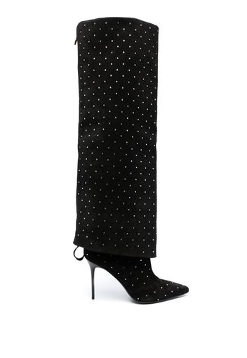 Balmain Ariel crystal-embellished suede boots - Black