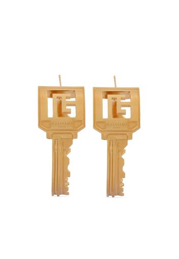 Balmain PB-monogram key-shape earrings - 1FA