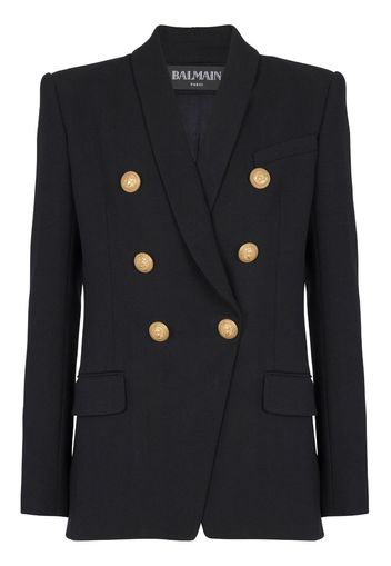 Balmain double-breasted wool blazer - Black