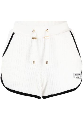 Balmain monogram-motif towel-finish shorts - White