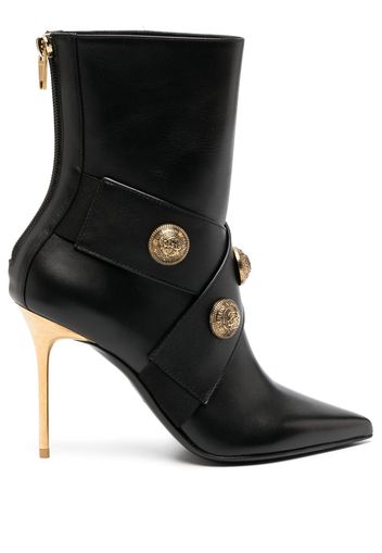 Balmain pointed-toe leather boots - Black