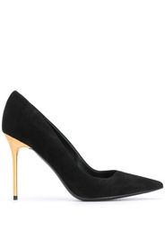 pointed-toe suede pumps