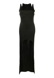 Balmain sleeveless layered long dress - Black