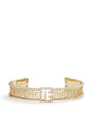 Balmain 18kt yellow gold Labyrinth frieze pave diamond cuff