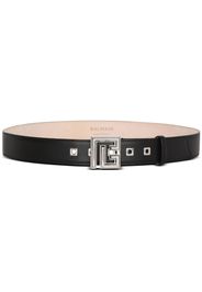 Balmain logo-buckle leather belt - Black