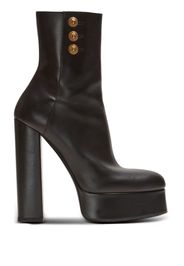 Balmain Brune leather ankle boots - 0PA