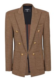 Balmain houndstooth peak-lapels blazer - Brown