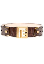 Balmain crocodile-effect leather belt - Brown