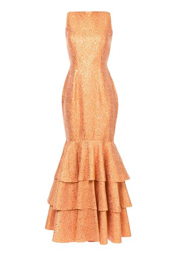 Bambah double ruffle gown - Yellow