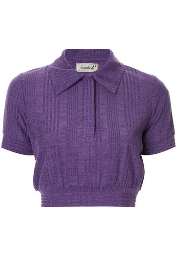 Bambah cropped knit polo shirt - Purple