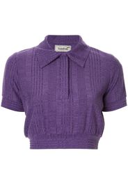 Bambah cropped knit polo shirt - Purple