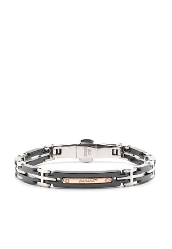 Barakà Freetime engraved-logo diamond-detail bracelet - Silver