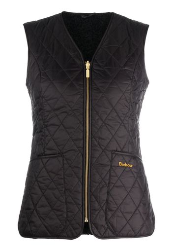 Barbour logo-embroidered quilted reversible gilet - BK11 BLACK