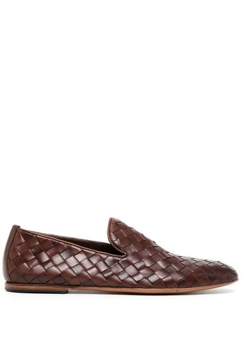 Barrett woven-leather loafers - Brown