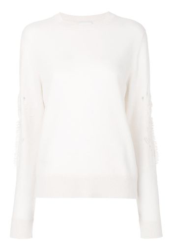 Barrie Romantic Timeless cashmere round neck pullover - White