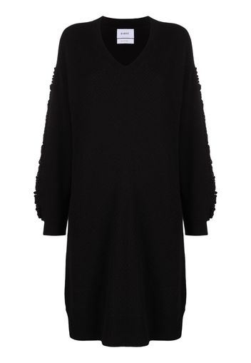 textured sleeeve cashmere dress