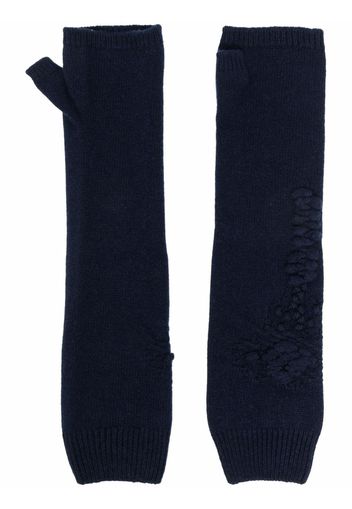 Barrie fingerless cashmere mittens - Blue