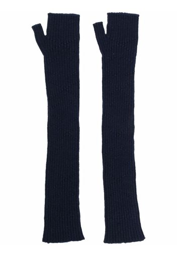 Barrie cashmere fingerless gloves - Blue