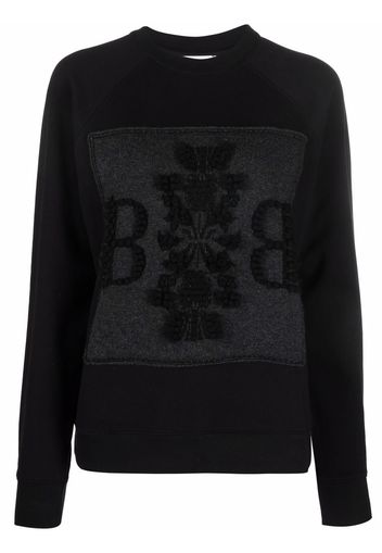 Barrie embroidered panelled sweatshirt - Black