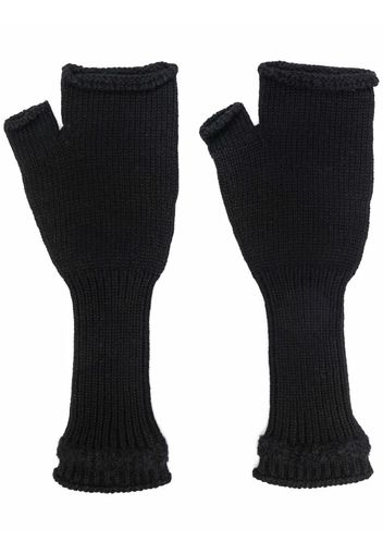 Barrie fingerless cashmere gloves - Black