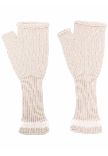 Barrie cashmere fingerless gloves - Neutrals