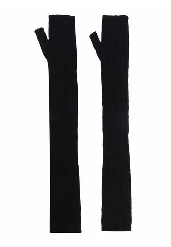 Barrie cashmere fingerless gloves - Black