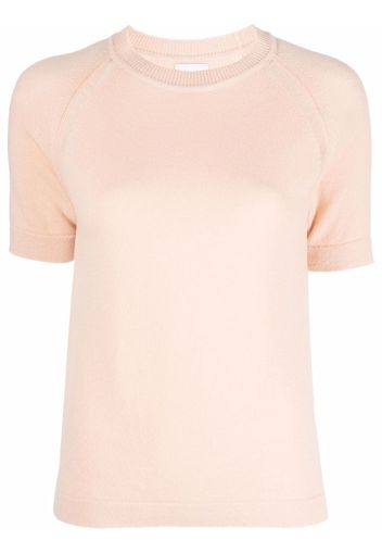 Barrie cashmere short-sleeved top - Orange