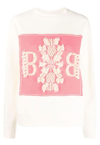 Barrie embroidered panelled sweatshirt - Neutrals