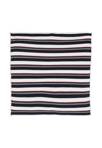 Barrie striped knitted scarf - White