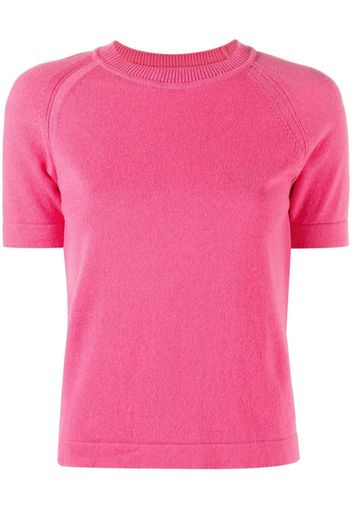 Barrie cashmere short-sleeve top - Pink