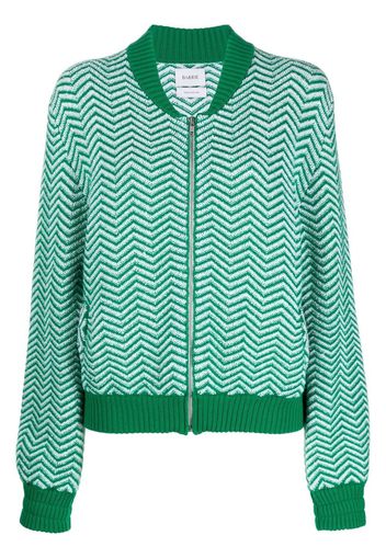 Barrie chevron-knit zip-up jacket - Green