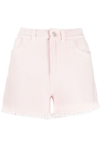 Barrie frayed-hem knitted shorts - Pink