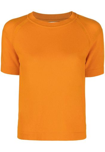 Barrie cashmere short-sleeve top - Orange