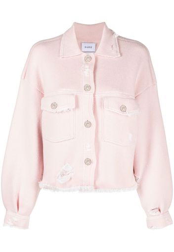 Barrie fringe-trim knitted jacket - Pink