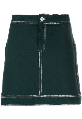 Barrie contrasting-stitch detail skirt - Green