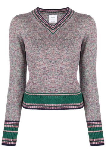 Barrie contrast-stripe cashmere jumper - Pink